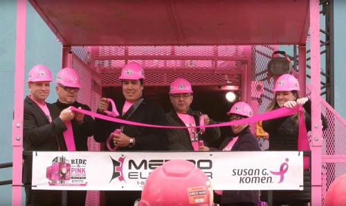 Pink Elevator Ribbon Cutting Ceremony